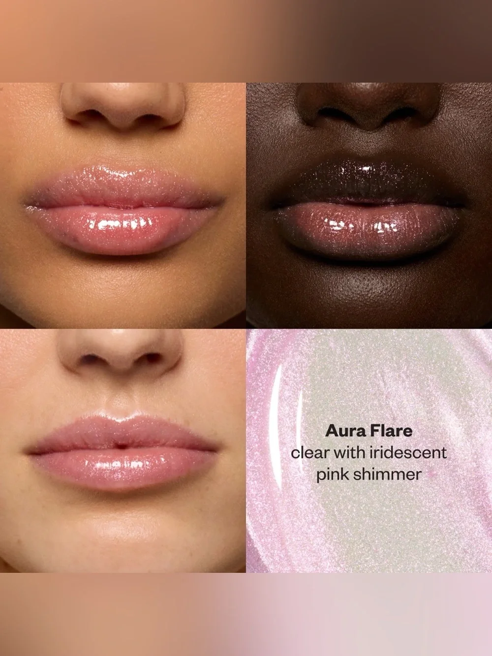NWT Kosas Lip Pulse - Glassy Lip Plumper in CLEAR IRIDESCENT PINK SHIMMER